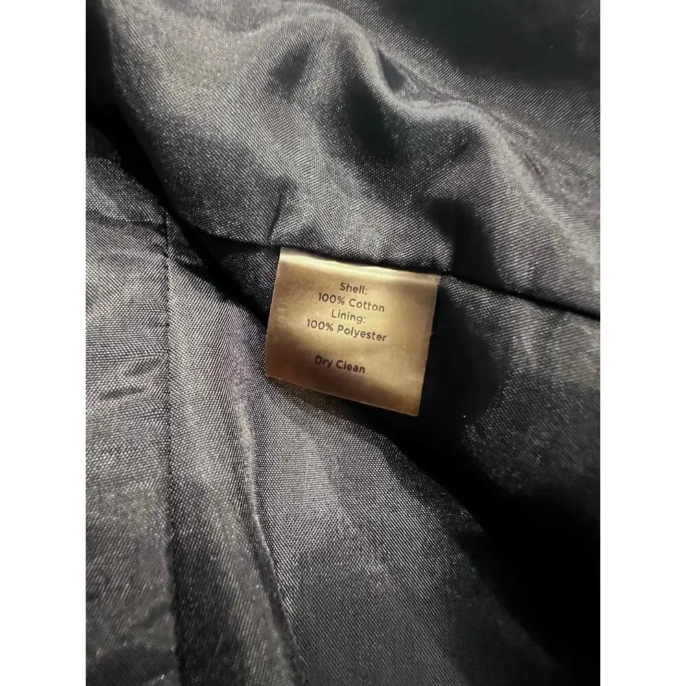 Talbots cropped polka dot blazer jacket size 14 3/4 sleeves black and white - Picture 10 of 12